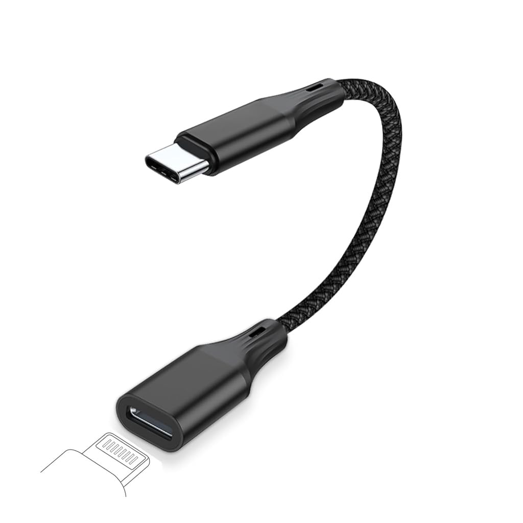 Verilux For iPhone Adapter Cable Light-ning Female to USB C Male Cable Adapter for Charging Supports 60W PD Fast Charging & Data Transfer Universal USB C Charging Cable for iPhone 15/15 Pro and More Verilux For iPhone Adapter Cable Light-ning Female to USB C Male Cable Adapter for Charging Supports 60W PD Fast Charging & Data Transfer Universal USB C Charging Cable for iPhone 15/15 Pro and More